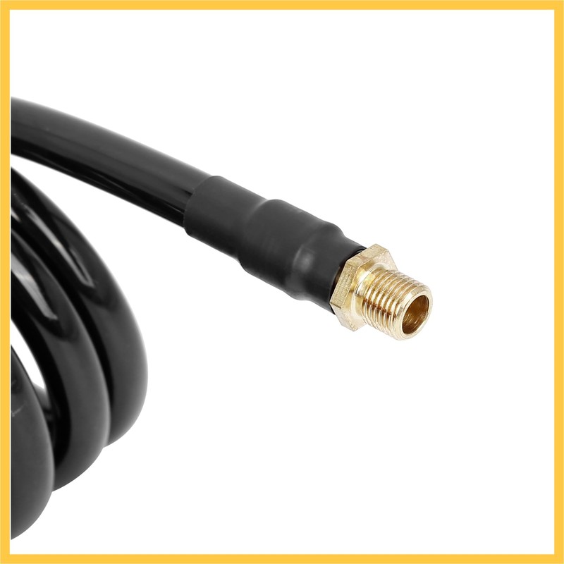 REPAIROCK Black Car Flexible Tire Inflator Hose with Locking Air