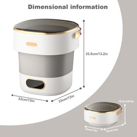 Portable Washing Machine, 13L Foldable Mini Washer with with 4 Modes and Spin Basket Deep Cleaning of Underwear Baby Clothes and Small Clothes for Apartments Dorm RV Travel Hotel Laundry