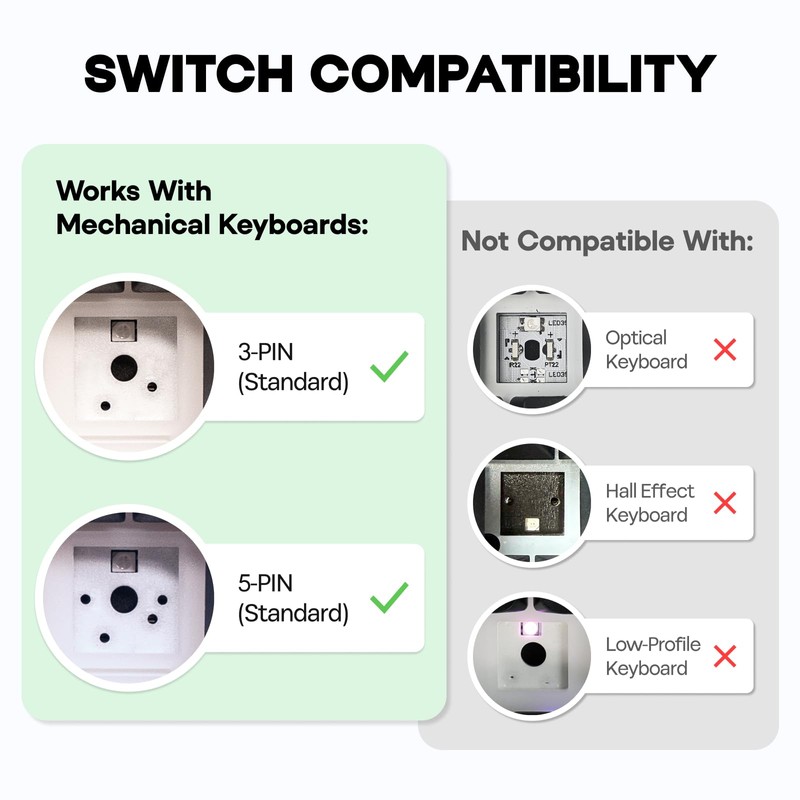 EPOMAKER Sea Salt Silent Mechanical Keyboard Switches Set, 5-Pin Switch,