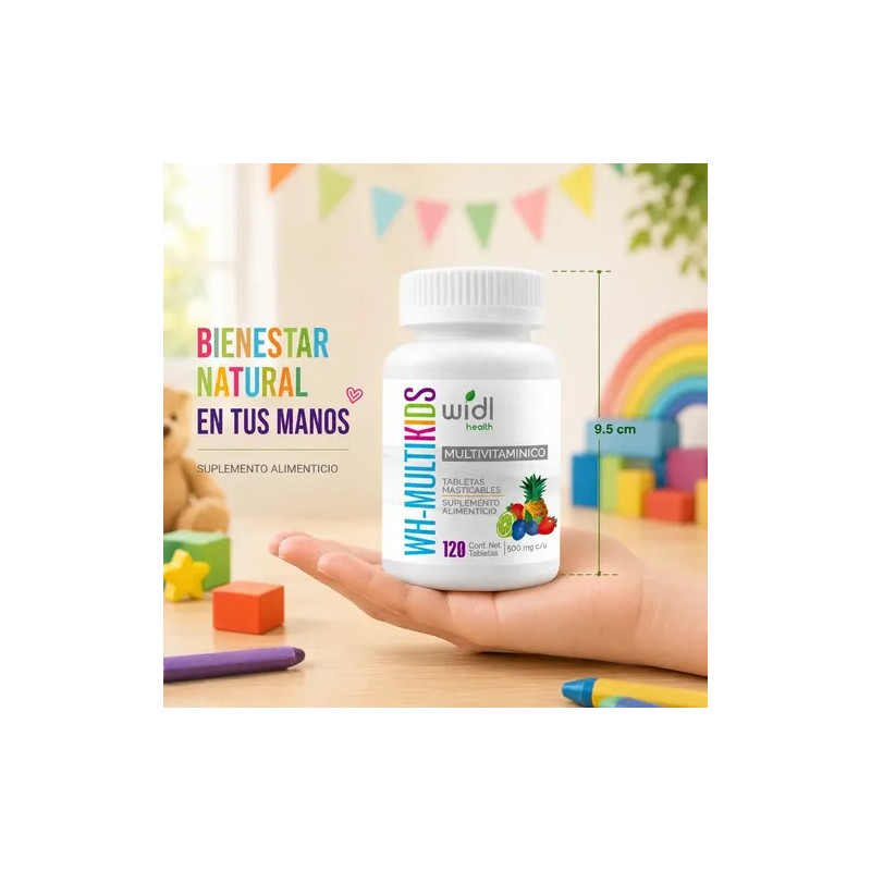 Multivitamínico Niños Widl Health 120 Tab Masticables Sabor Limón Mora