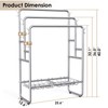 40" H Free Standing Towel Rack with 2 Storage Baskets