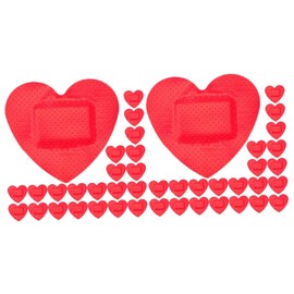 BESPORTBLE 60sheets Heart-shaped Breathable Patches for Boys and Girls and Adults and Scrapes for Outdoor Use and Easy to Carry