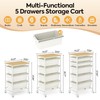 KINGBOARD Slim Rolling Cart with 3 Drawers, Metal Utility Storage
