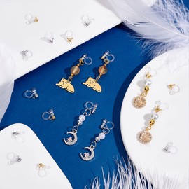 PH Pandahall 24pcs Transparent U Type Earring Findings Alloy Invisible Clip on Earring Converter Non-Pierced Earrings Painless Allergy-Free Resin Earring Components for Non Pierced Ears