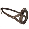 Adjustable Leather Loop Bite Bark Control Easy Fit Muzzle Brown.