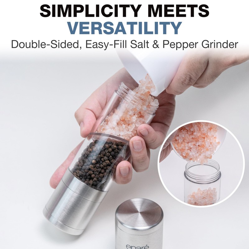 Dual Salt & Pepper Grinder - Manual Combo Mill Grinders