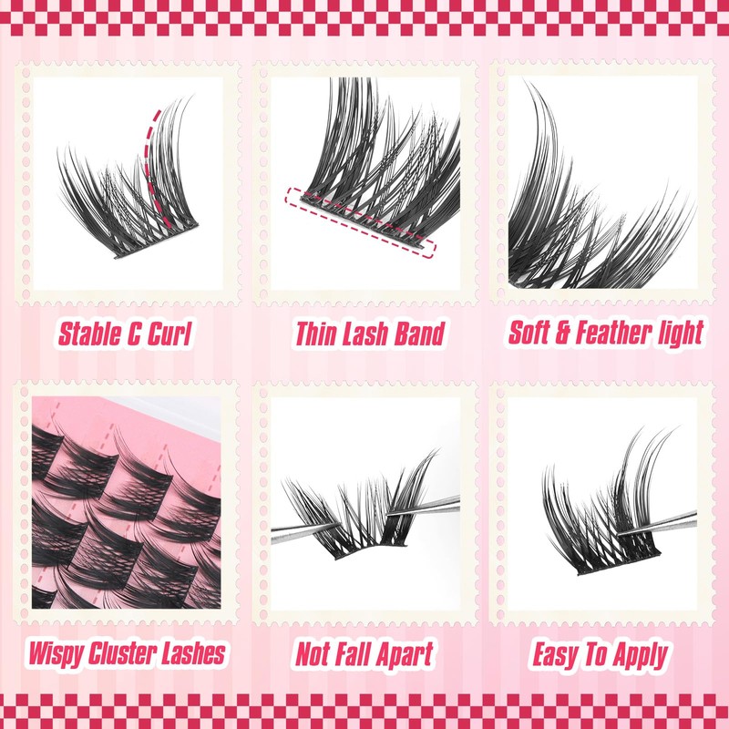 Delyneph Wispy Cluster Lashes Natural Individual Eyelashes Manga Lash Clusters