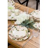 Bico Magnolia Floral Ceramic 35oz Dinner Bowls, Set of 4,