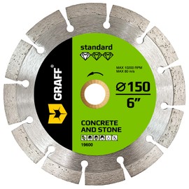 6 Inch Diamond Blade for Angle Grinder Arbor 7/8"-5/8" – Diamond Cutting Wheel for Stone, Marble, Granite, Brick, Masonry, Concrete – Diamond Saw Blades for Dry and Wet Cutting GRAFF