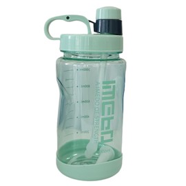 1.1 Litre Water Bottle -Screw cap, Drink straight or straw，Leak Proof Big Water bottle Ideal for Gym, Adults, Clear Water Container Large Sports Bottle (blue)