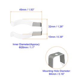 Boxonly T10 U Clips Holder Bracket for LED Light Bulb Mounting Bracket Stainless Steel Fluorescent Tube Holder Pipe Clamps Spring Holder Tool Clips White Pack of 20