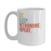 Metronome Crypto, Eat Sleep Metronome Repeat Mug 15oz, white