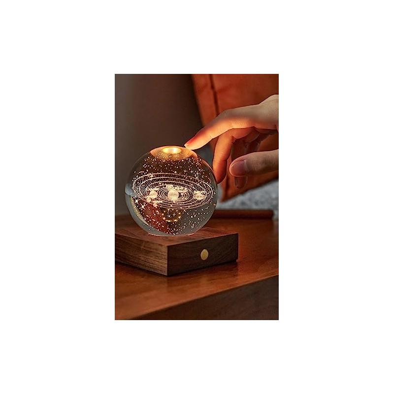 Gingko Amber Crystal Light Solar System Light up Globe