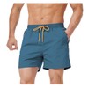 Bulobulo Swimming Trunks with Zip Pocket Men's Quick-Drying, peacock blue,
