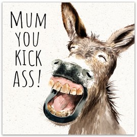 Twizler Funny Mother's Day Card for Mum - Donkey - Happy Mothers Day Card from Son or Daughter - Mothering Sunday Cards - Mummy Mothersday Card Humour