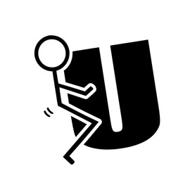 Stick Figure Humping F U 6" Vinyl Sticker Car Decal (6" Black)