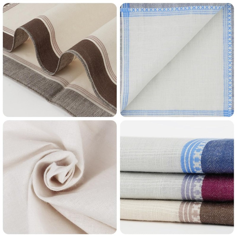 AYBUY 12Packs Men's Handkerchiefs, Premium Soft Cotton Mens Handkerchiefs, Classic