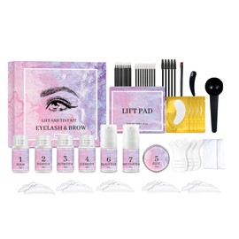 SHEEYOON Lash Lift and Tint Kit, 2 in 1 Lash and Brow Lamination Kit with Black Tint Cream, Professional Eyelash Brow Perming Kit for Long Lasting Fuller Thicker Shaped Brows & Curlier Waved Eyelash