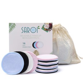 16 Premium Reusable Makeup Remover Pads | Eco-Friendly Gift Packaging | Facial Cleansing Cotton Buds | Makeup Wipes I Packed With A Laundry Bag And Reusable Cotton Pads