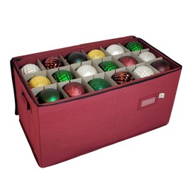 612 Vermont Christmas Ornament Storage Box with Adjustable Acid-Free Dividers, Holds 54 – 4 Inch Ornaments (SB-40044-VT)