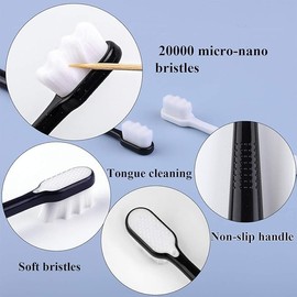 Jaazi International 1PC Wodden Ultra-fine Soft Toothbrush Million Nano Bristle Adult Tooth Brush Teeth Deep Cleaning Portable Travel Dental Oral Care Brush (Rainbow)