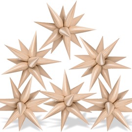 72 Pcs Caramel Colour Star Balloons, 12 Point Star Balloons