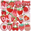 20Pcs Strawberry Iron on Patches Applique Cute Fruit Decorative Embroidered
