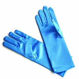 DreamHigh Guantes formales de satén elásticos para niños y niñas, Azul / Patchwork, Talla única