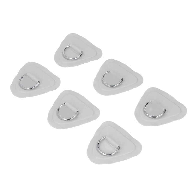 6Pcs PVC D Ring Patch Elastic Rope Set Stainless Steel