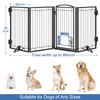 Metal Free Standing Dog Gate with Cat Door for Indoor/Outdoor,80"