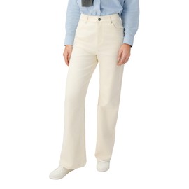 GENUWII Womens Wide Leg Pants Casual High Waisted Stretchy Business Streetwear Dress Work Pocket Trousers (Snow White,28)