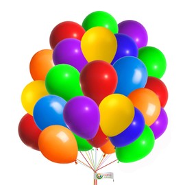 Rainbow Balloons 5 inch Latex Balloons Colourful Party Balloons Birthday Party Decorations Multicoloured Balloons for Rainbow Party Decorations Balloons Pack of 50