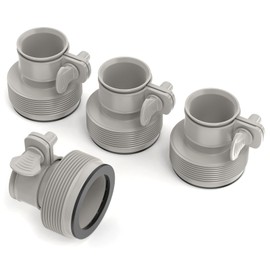 GASHER 4Pcs Type B Pool Hose Connector Kit for Intex Systems - Converts and Connects 1.5 Inch Hoses to Filter Pumps, Saltwater Compatible
