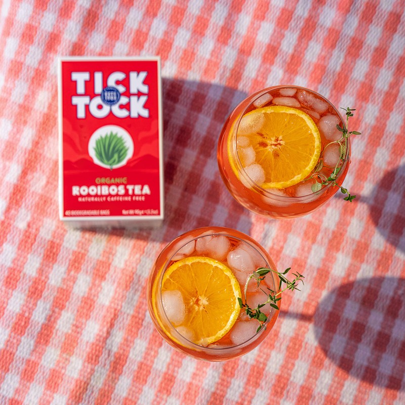 TICK TOCK TEAS Organic Rooibos Tea Bags - Naturally Caffeine