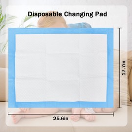 FORYEE Disposable Underpads 17 x 24 Inches (25 Pack) Incontinence Bed Pads Heavy Absorbent Soft Non-Woven Fabric Breathable - Blue