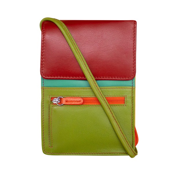 ili New York 6827 Leather Crossbody Organizer with RFID Blocking