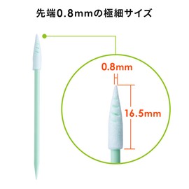 Sanwa Direct 200-CD057 Precision Cotton Swabs, Extra Fine Swabs, 0.03 inches (0.8 mm), Triangle Tip, Screw Type, Plastic, 100 Pieces, Cleaning Cleaner