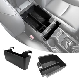 Qyebbk 2PCS Center Console Organizer for 2010-2024 Toyota 4Runner Insert Armrest Box and Hanging Storage Tray for 4 Runner Interior Accessories(2PCS Center Console Armrest Box/Fit 10-24)
