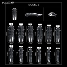 KADS 120PCS Clear Full Cover Dual Nail System Form UV Gel Acrylic Nail Art Mold Artificial Nail Tips with Scale for Extension (MODEL 2)
