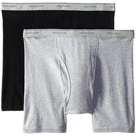 Fruit of the Loom Men's Big Man Black/Gray Boxer Brief(Pack of 2), Assorted, 2XB/46-48