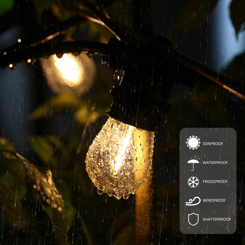 CLSETAIC Shatterproof,Waterproof S14 String Light Bulbs,Led Patio Lights Outdoor Waterproof