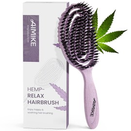 AIMIKE Hair Brush, Dual Soft Boar & Nylon Bristles HairBrush for Fine Hair, Shine Boost & Frizz Control Hair Brush for Women, Soft Bristle Brush For Slick Back, Volume and Shine, Best Gift for Women