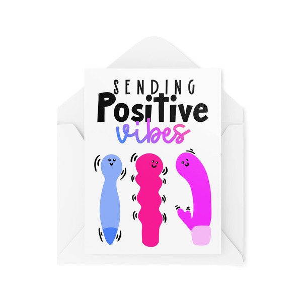 Funny Novelty Greeting Cards | Sending Positive Vibes | Thinking Of You Cheer Up Birthday Banter Best Friend Funny Joke | CBH1253