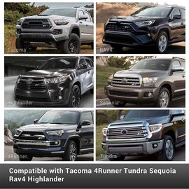 Emblema de parrilla frontal tricolor para Tacoma 4 Runner Tundra Sequoia Rav4 Highlander (blanco/gris/negro