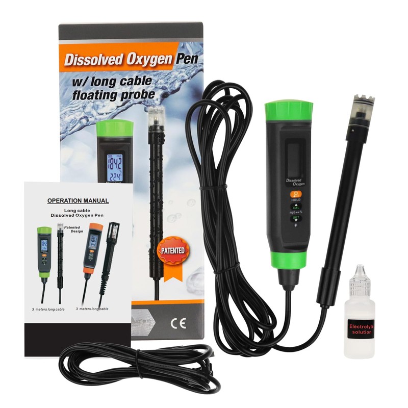 Dissolved Oxygen Meter with ATC Portable DO Meter with Long