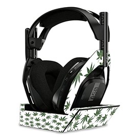 MightySkins Glossy Glitter Skin Compatible with Astro A50 Wireless Headphones + Base Station (Gen 4) - Pot Leaves Green | Protective, Durable High-Gloss Glitter Finish | Easy to Apply