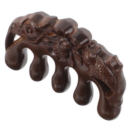 FOMIYES Wide Tooth Scalp Massage Comb Comfortable Wooden Comb Hair Comb Scalp Care Black Ebony Portable