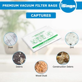 15 +5 Pack 204814 Micron Magic HEPA Filter Bags plus Belts, for Kirby Vacuum Bags 204811 204808 205811, Universal White Cloth Bags Fit for Sentria Models & All Generation with F-Style and Twist-Style