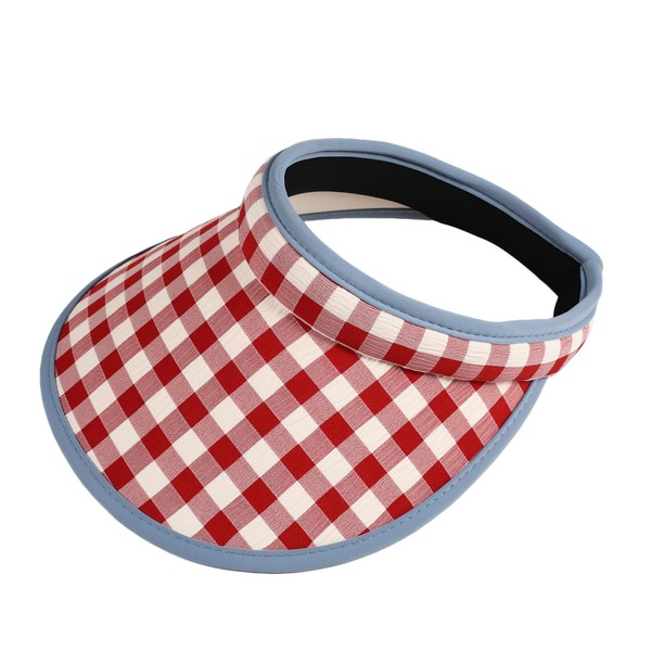 Sun Visors for Women Hat Clip-on Visor Hats Tartan Plaid