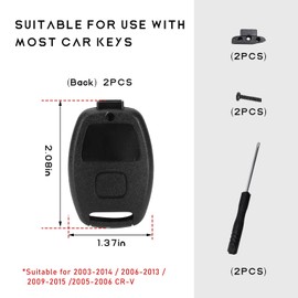 KVAEY 2 PCS Key Fob Case, Keyless Entry Remote Key Shell Case, Key Fob for Accord Civic EX Pilot CR-V, Car Accessories